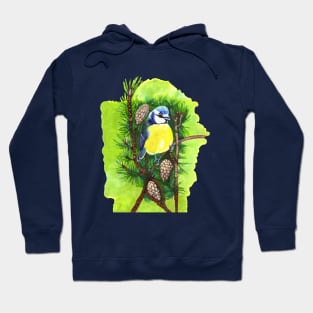 Garden Bird on a Pine Tree Hoodie